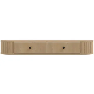 Beautysofa Konsolentisch Hängend ORION mit geriffelten Seiten, 2 Schubladen (moderner Wand-Konsolentisch, Schminktisch), Breite: 123 cm braun