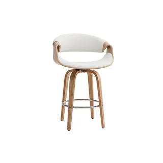 miliboo Design-Barhocker 65 x 68 cm Weiß/Helles Holz