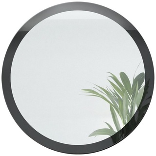 Vladon Wandspiegel Globe (dekorativer runder Spiegel, für Flur und Wohnzimmer mit MDF-Rahmen), in Schwarz Hochglanz (80 cm Durchmesser) schwarz