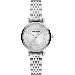 Emporio Armani Uhr für Damen , Zweizeiger Uhrwerk, 32mm Silbernes Edelstahlgehäuse mit Edelstahlarmband, AR11445