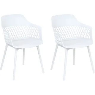 Beliani Esszimmerstuhl ALMIRA Kunststoff weiß 2er Set