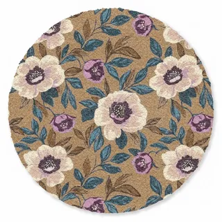 MuchoWow Fußmatte Rund Floral - Stilleben - Farbenfroh, Rechteckig, Sauberlaufmatte, Fußabtreter, Türvorleger 120x120 cm 120 cm x 120 cm