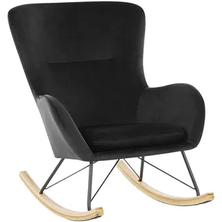 Beliani Schaukelsessel, Schwarz, Hellbraun, Textil, 71x97x90 cm, Wohnzimmer, Sessel, Schaukelstühle