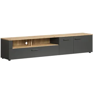 trendteam Esteban TV-Lowboard 210 x 43 x 41 cm Grau/Eiche Spanplatte