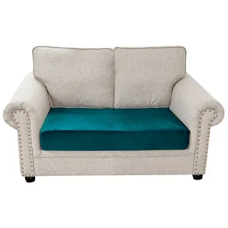 Rosnek Sofahusse 1-4Sitze, Stretch, Samt, Couch Sitzbezug, Sofa Sitzkissenbezug, Sitzkissenschutz Abdeckung blau 115 cm