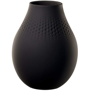 Villeroy & Boch Collier Noir Vase Perle No. 2, 16 x 116 x 20 cm, Premium Porzellan, Schwarz