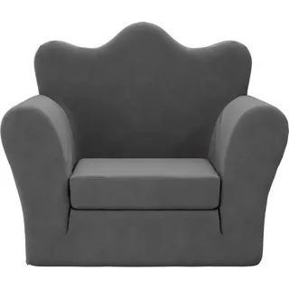 vidaXL Schlafsofa für Kinder, Anthrazit Weich Plüsch - Grau