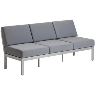 Dehner Chicago Loungebank 3-Sitzer grau/silber