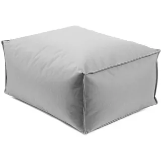 mokebo® Outdoor Pouf o. Hocker 60x45cm für Balkon & Garten 'Der Ruhestifter' Sitzhocker eckig, Bodenkissen, Sitzwürfel, Sitzpouf, Fußhocker & Beistelltisch mit EPS-Perlen Füllung, Grau