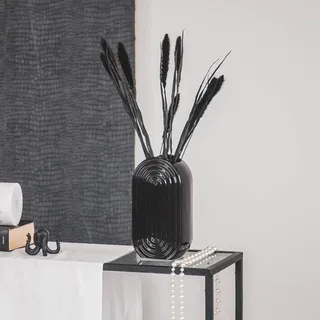 SECASA Keramik-Dekovase modern | Vase für Pampasgras, Trockenblumen, Tischdeko, Vase, Moderne Vintage-Blumenvase schwarz, für Wohnzimmer, Schlafzimmer, Küche, Bad oder Büro (Schwarz, Groß)