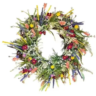 Türkranz Frühling, Frühlingskranz Haustür, Türkranz Ganzjährig, Frühlingskranz, Bunt Türkranzs Frühling für Fenster Hochzeit Garten (1 Stück, 40 cm)