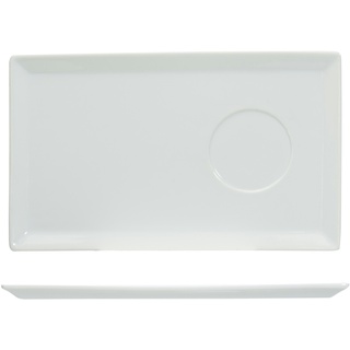 aro Suppenuntertasse, Porzellan, 25 x 15 cm, rechteckig, weiß, 6 Stück