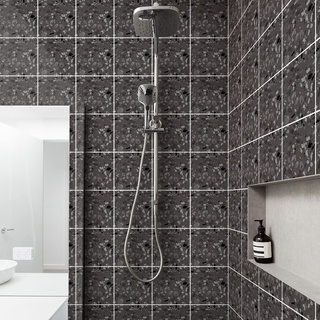Ambiance Wandtattoo Fliesen selbstklebend Küche Badezimmer – 60 Aufkleber Zementfliesen Terrazzo Simona – 60 Aufkleber 20 x 20 cm