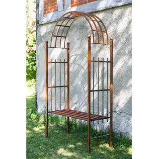 Rosenbogen Siena mit Bank, Rost
