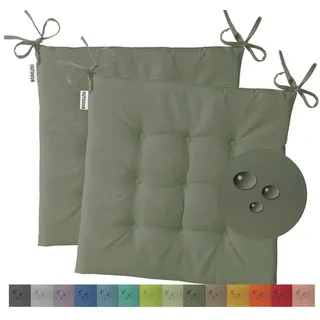 heimtexland Sitzkissen Outdoor Stuhlkissen Garten Stuhlpolster wetterfest, schmutz- und wasserabweisend I UV-beständig I 40 x 40 x 3 cm grün
