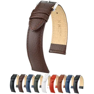 HIRSCH Kansas Premium-Leder-Uhrenarmbänder, weich und flexibel, angenehme Haptik, hervorragende Qualität, mehrere Farben – 18 mm, 20 mm, 22 mm und mehr