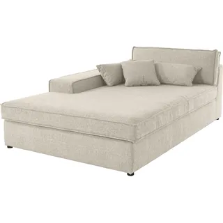 OTTO home Ottomane "Enid", beige, B:130cm H:75cm, Baumwollmix (60% Baumwolle/40% Leinen);Struktur fein (100% Polyester);Samtoptik (100% Polyester);Samtvelours (100% Polyester);Struktur (100% Polyester);Struktur recycelt (100% recyceltes Polyester), Sofas, Ottomane, 