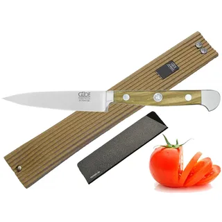Güde Alpha Olive Messer Kochmesser Santoku Brotmesser Schälmesser Schinkenmesser Chai Dao ohne/mit Gravur + Prymo (Spickmesser 8cm, 1) Messer OHNE Gravur)