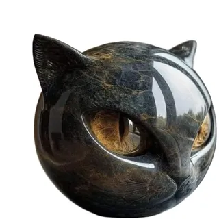 Dayysiuy Schwarze Katze Figur, Niedliche Miniatur Tierstatue, Glücksschwarze Katze Deko Für Zuhause Innenbereich Garten Eingangsbereich Wohnbereich Geschenk