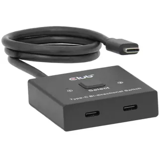 Club 3D CSV-2511 USB-C Umschalter bidirektional 0,50 m Schwarz