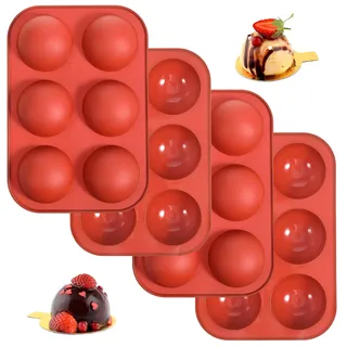 Classicseali 4 Stück Backform Kugel Silikon, Runde Silikonform Kugel 5cm | Pralinenform Silikon für Amerikaner Backform, Silikonforms Rund zur Herstellung von Schokolade, Kuchen, Gelee, Mousse