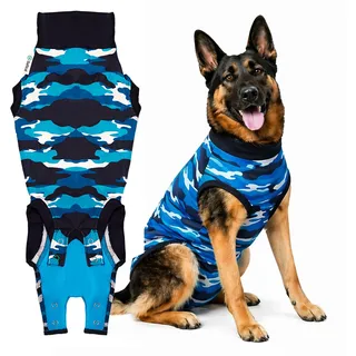Suitical Recovery Shirt Hund Camouflage Blau L