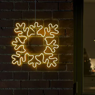 LED Fensterbild Schneeflocke Fensterdeko für Außen 384 warmweiße LED H: 47cm