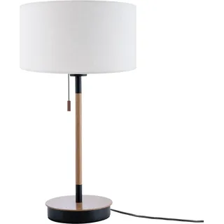 Tischlampe Nachttischlampe Schreibtischlampe Höhe 49 Cm Design Skandinavisch Weiß (ø28 Cm), Tischleuchte Schwarz/holz - Paco Home