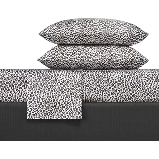 Betsey Johnson - Queen-Size-Bettlaken, luxuriöses Satin-Bettwäsche-Set, Glatte und seidige Heimdekoration (Leopard, 4-teilig, Queensize)