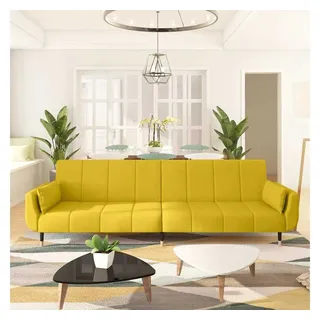 vidaXL Schlafsofa Samt 2-Sitzer Gelb
