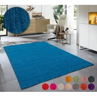 OTTO home Karchau Wollteppich 40 x 60 cm Blau