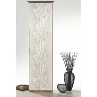 heimtexland Schiebegardine Flächenvorhang Natural Living Gardine Batist-Optik (1 St), Paneelwagen, halbtransparent, Polyester in Batist-Optik, natürlich durchscheinend, inkl. Zubehör, HxB 245x60 cm braun