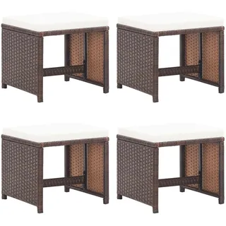 vidaXL Gartenhocker 40,5 x 40,5 x 43,8 cm braun 4 St.