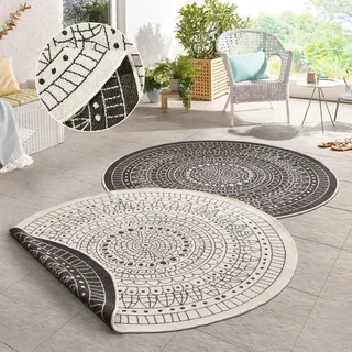 HANSE HOME Porto Wendeteppich Ø 100 cm schwarz