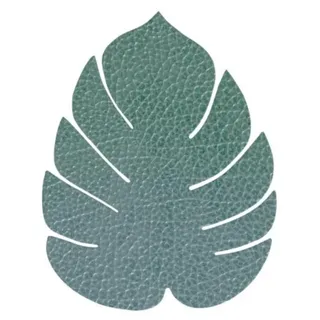 Lind DNA Glasuntersetzer Monstera Recyceltes Leder Hippo Pastell Grün, Maße: 14cm x 12cm, 989961
