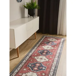 benuta George Kurzflorteppich 80 x 240 cm Blau
