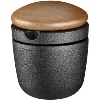 SKEPPSHULT Kräutermühle aus Gusseisen und Holz, Schwarz/Braun, klein