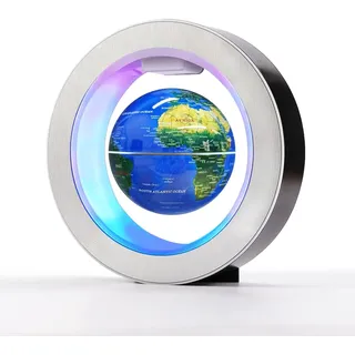 Flagest Magnetisch Schwebender Globus, O-förmig, 10 cm Kugel | LED-Beleuchtung, Dekoration für Heimbüro, Geschenkidee für Geburtstage und Feiertage