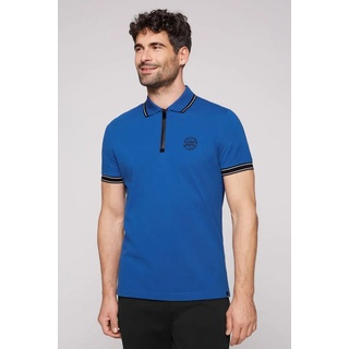 CAMP DAVID Poloshirt mit Print am Kragen blau S