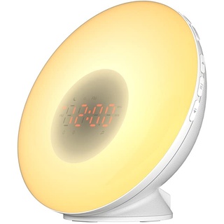 BENEXMART WiFi Smart Sunrise Wecker Tuya Wake-Up Light mit 6 Farben LED Digital Touch Clock Timing Snooze Sprachsteuerung (2011 series)