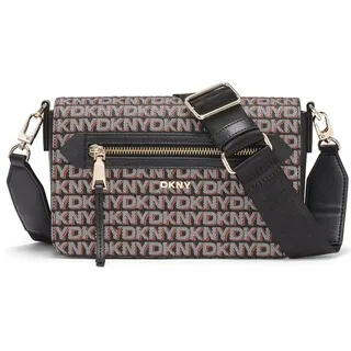 Dkny Bryant Ave Md Flap Tasche - White Brown Logo / Black - One Size