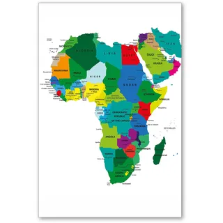 Postereck - 0936 - Politische Karte, Afrika Nah Ost Länder Kontinent - Unterricht Klassenzimmer Schule Wandposter Fotoposter Bilder Wandbild Wandbilder - Poster - DIN A2-42,0 cm x 59,4 cm
