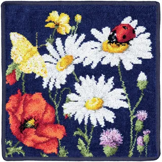 Feiler Handtücher Daisy Field Seiftuch 30x30 cm | schwarzblau - blau