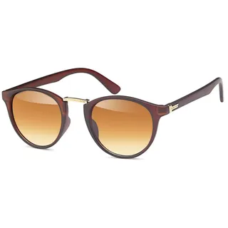 styleBREAKER Sonnenbrille Sonnenbrille mit runden Gläsern und Metall Nasensteg (1-St) braun