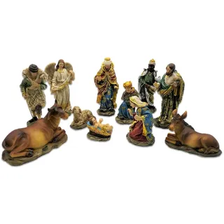 Set 11 Krippenfiguren Krippe Weihnachten bis 14,5 cm Josef Maria Jesus Figur