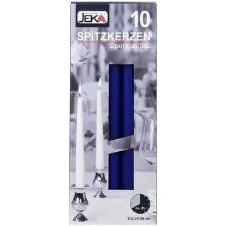 Ebersbacher Kerzenfabrik GmbH Ebersbacher Kerzen Spitzkerzen blau, ca. 22 x 240 mm, 10 Stück/Pack