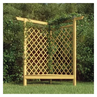furnicato Pergola Holz-Eckpergola mit Sitzbank 166x81x174 cm grün imprägniert, (1-tlg), Stabile Gartenlaube als Rankhilfe für Rosen und Kletterpflanzen grün