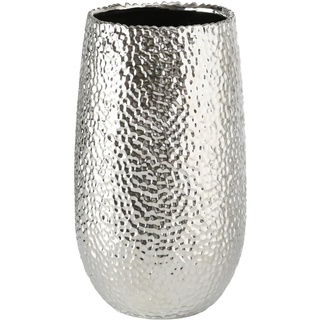 Boltze Lajos (Farbe Silber, Höhe 31 cm, Blumentopf, Metallic-Optik, Elegante Vase, Dekoobjekt, Dekoration) 5339500, P323411