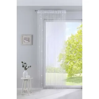 Gardinenbox Fadenvorhang (1 St), Multifunktionsband, transparent, Fadengardine Tunneldurchzug Flauschband Multiband Raumteiler 20303MB 140 cm x 250 cm