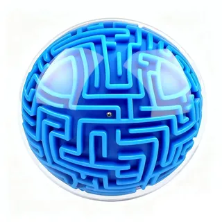 3D Maze Labyrinth Kugel, 3D Puzzle Labyrinth Spiel, Kugellabyrinth Spielzeug Puzzle Ball Geschicklichkeitsspiel für Kinder ab 3 4 5 6+ Jahren Mädchen IQ Spiele Geschenke (Blau)